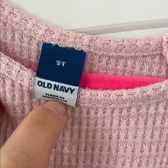 Old Navy Girls' Light Pink & Fuchsia Ribbed Long-Sleeve Dresses - Picture 3 of 13